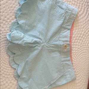 Lilly Pulitzer Seersucker Scallop Hem Shorts
